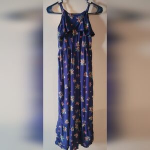 Charming Navy Floral Kids Dress